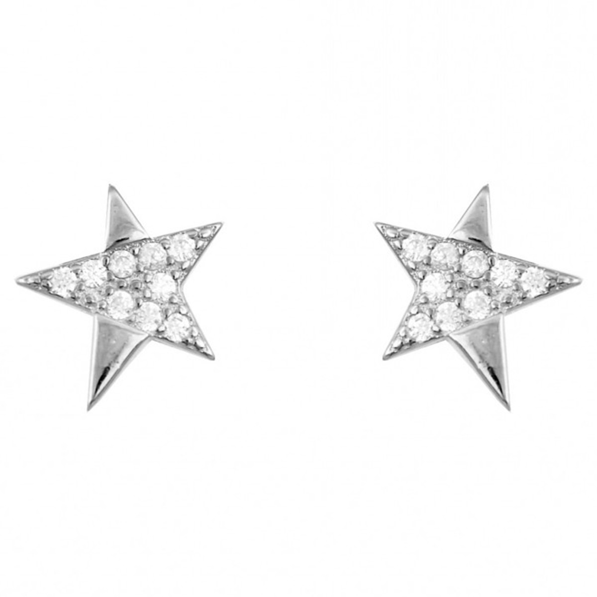 Ασημένια σκουλαρίκια αστέρι 925 με ζιργκόν